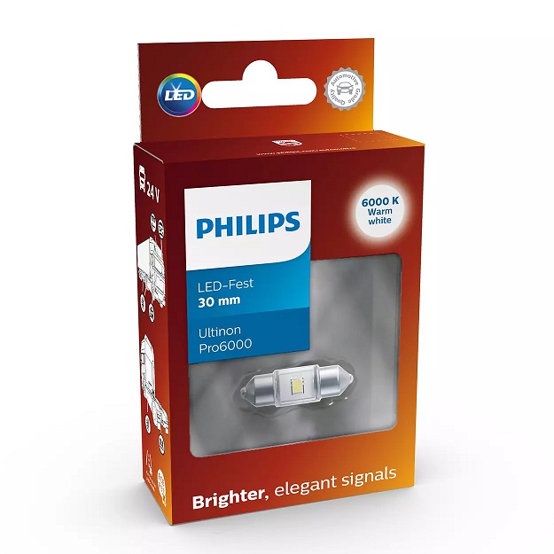 Лампа світлодіодна Festoon 30 mm 24V 0.6W 6000K Ultion PRO6000