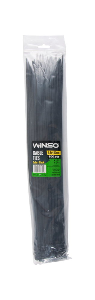 Стяжки пластикові 4.8x450 мм. чорні (100 шт.)