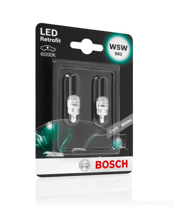 Лампа світлодіодна комплект T10 White 12V 1W 6000K LED Retrofit