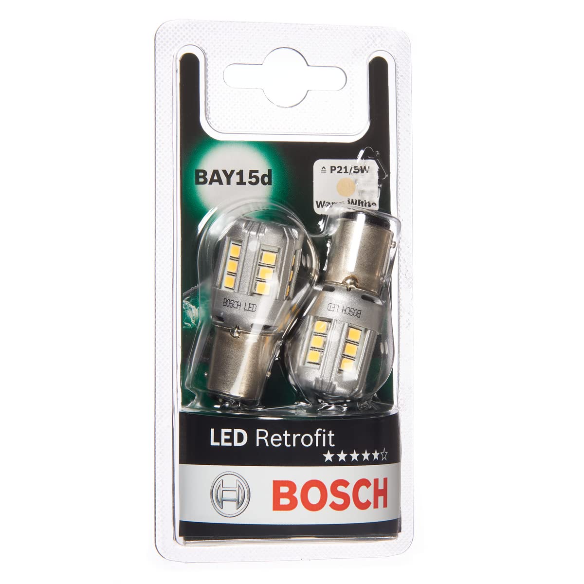 Лампа світлодіодна комплект P21/5W WHITE 12V 2.5W 4000K LED Retrofit