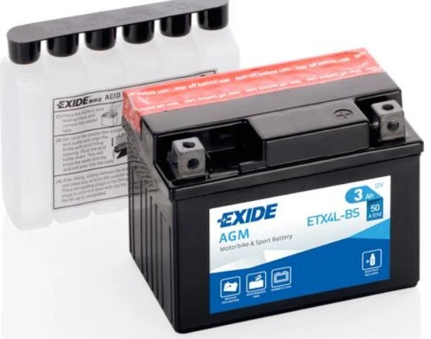 Батарея акумуляторна МОТО AGM 12V 3AH 50А(EN) R+