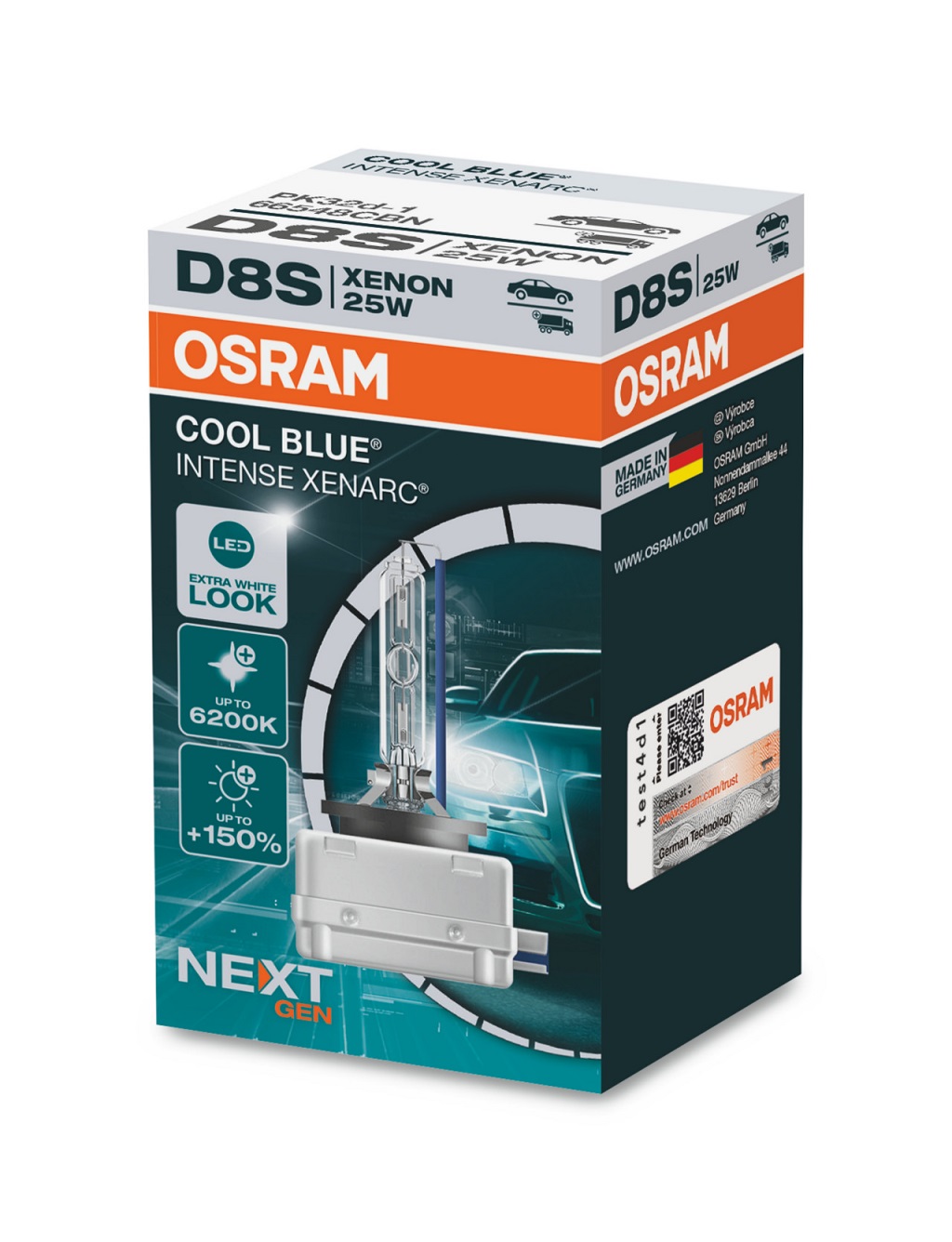 Лампа ксенонова D8S 42V 25W 6200K COOL BLUE INTENSE NEXT GEN +150%