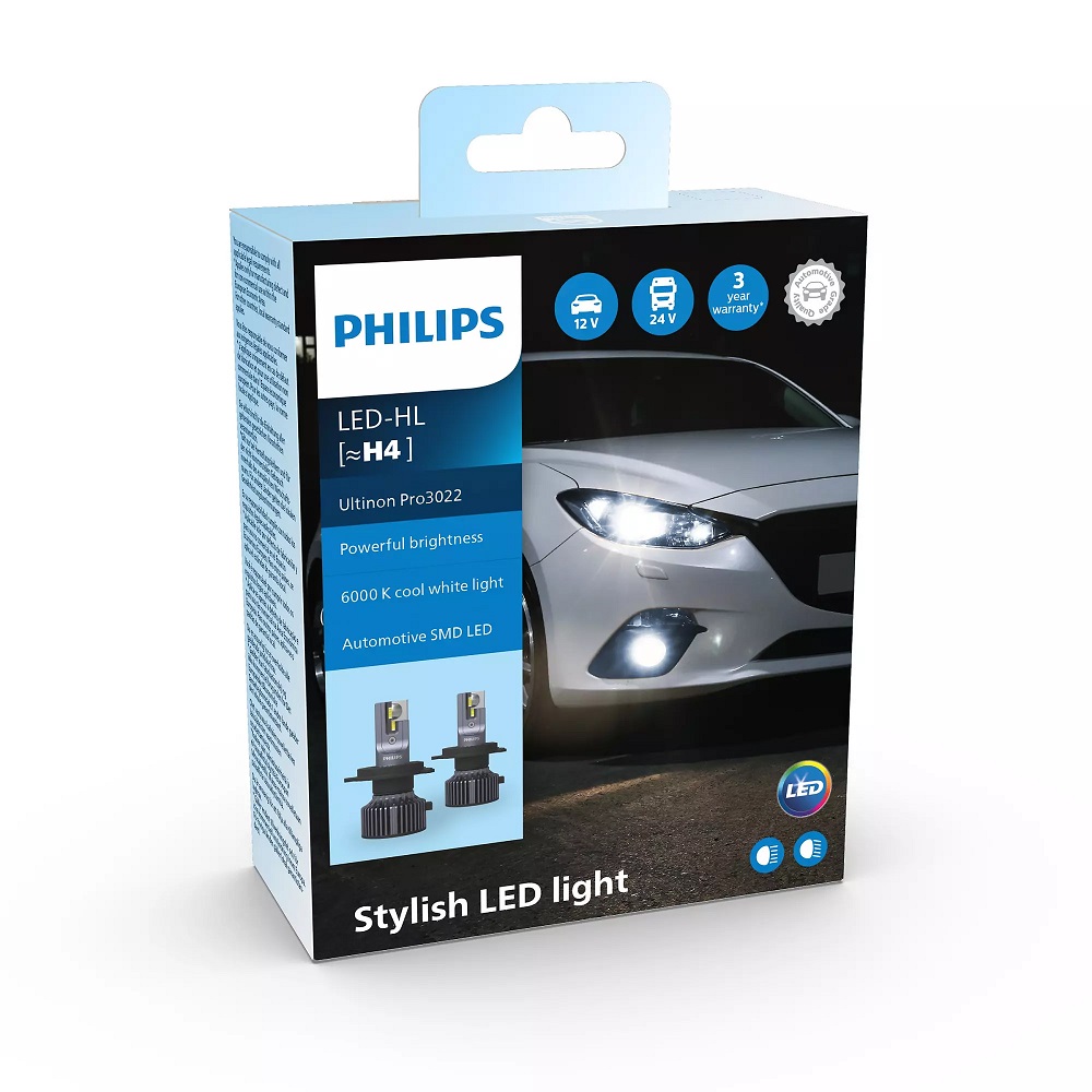Лампа світлодіодна комплект H4 12/24V 20W 6000K Ultinon Pro3022