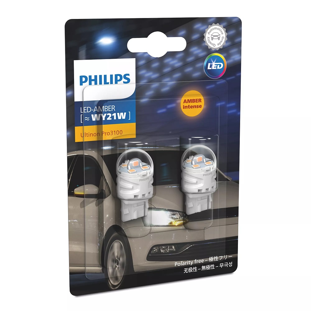 Лампа світлодіодна комплект WY21W LED 12V 2.15W Ultinon Pro3100 Amber
