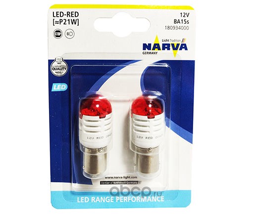 Лампа світлодіодна комплект P21/5 12V Led Range Performance RED
