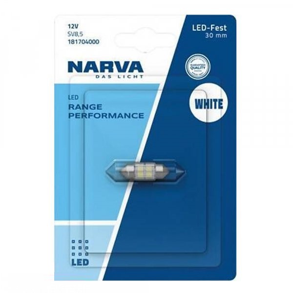 Лампа світлодіодна Festoon 30 mm 12V 0,8W 6000K