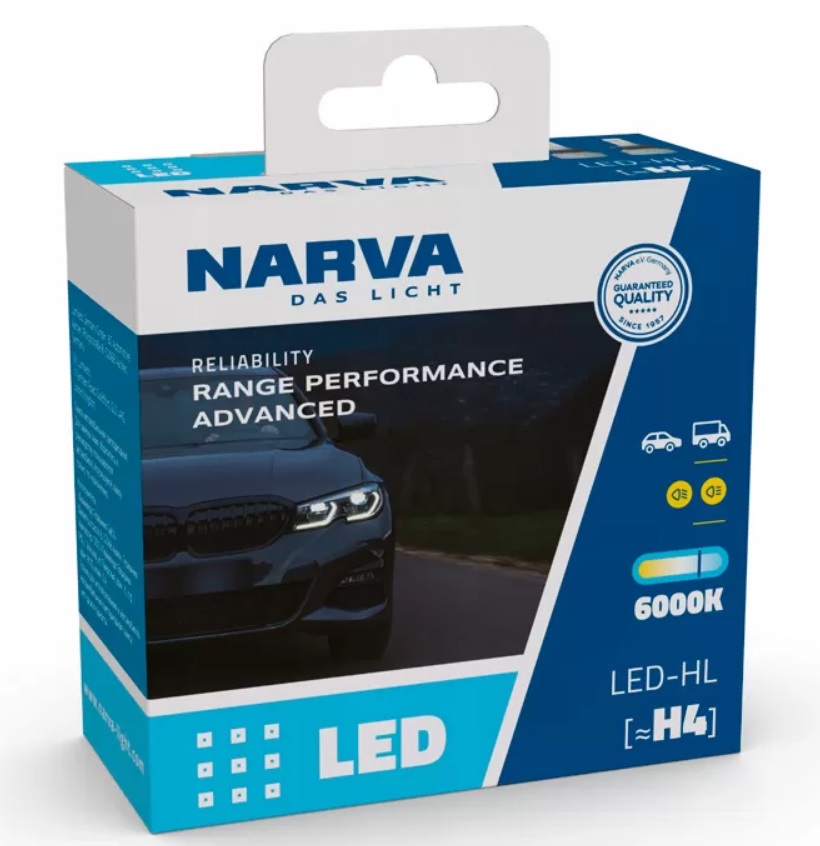 Лампа світлодіодна комплект H4 6000K 19W 12/24V Range Performance Advanced LED-HL