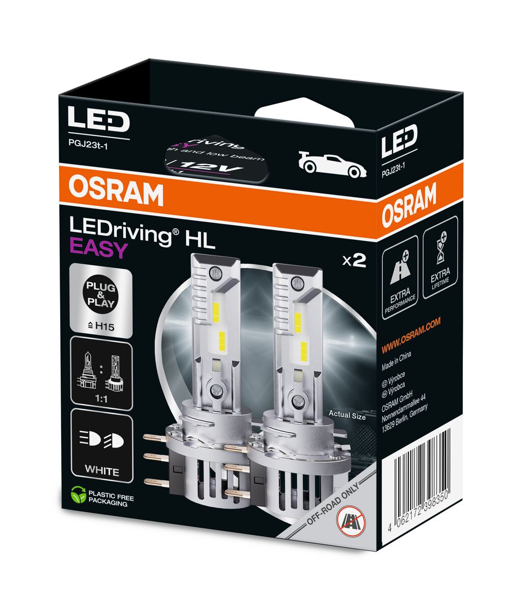 Лампа світлодіодна комплект H15 12V 16.5/3.8W 6500K LEDriving HL Easy