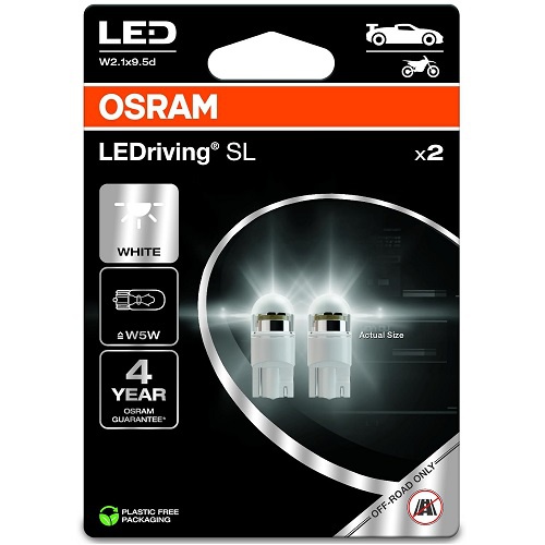 Лампа світлодіодна комплект T10 White 12V 1W 6000K LEDriving SL