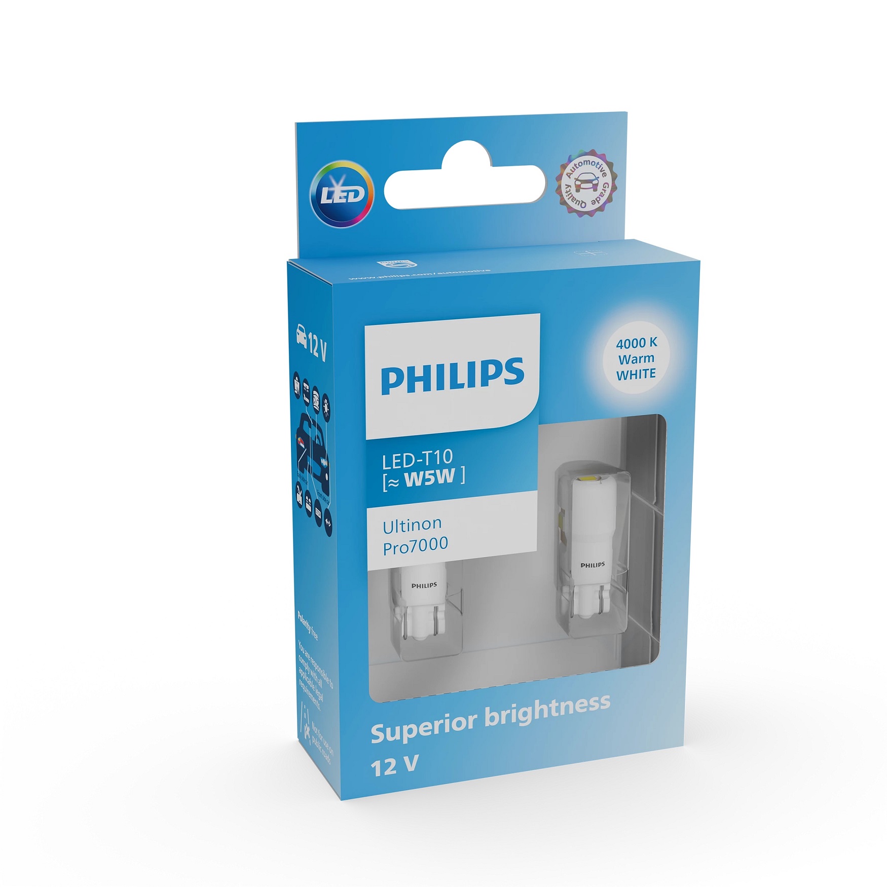 Лампа світлодіодна комплект T10 White 12V 1W 4000K Ultinon Pro700
