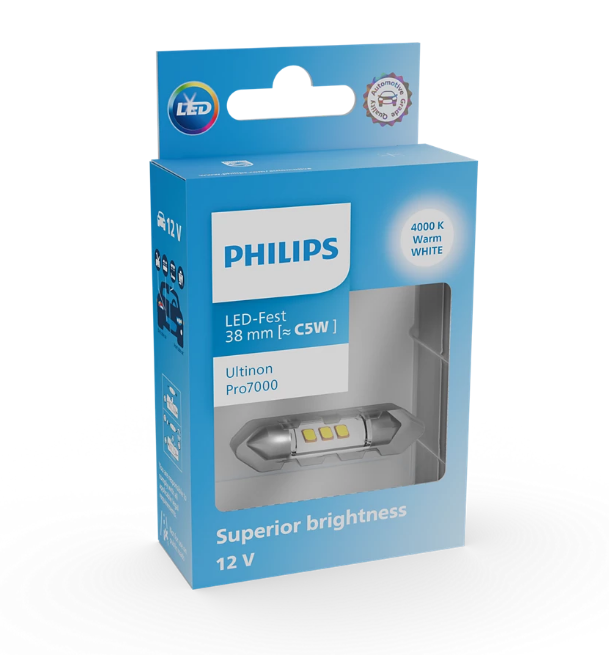 Лампа світлодіодна Festoon 38 mm White 12V 1W 4000K Ultinon Pro7000