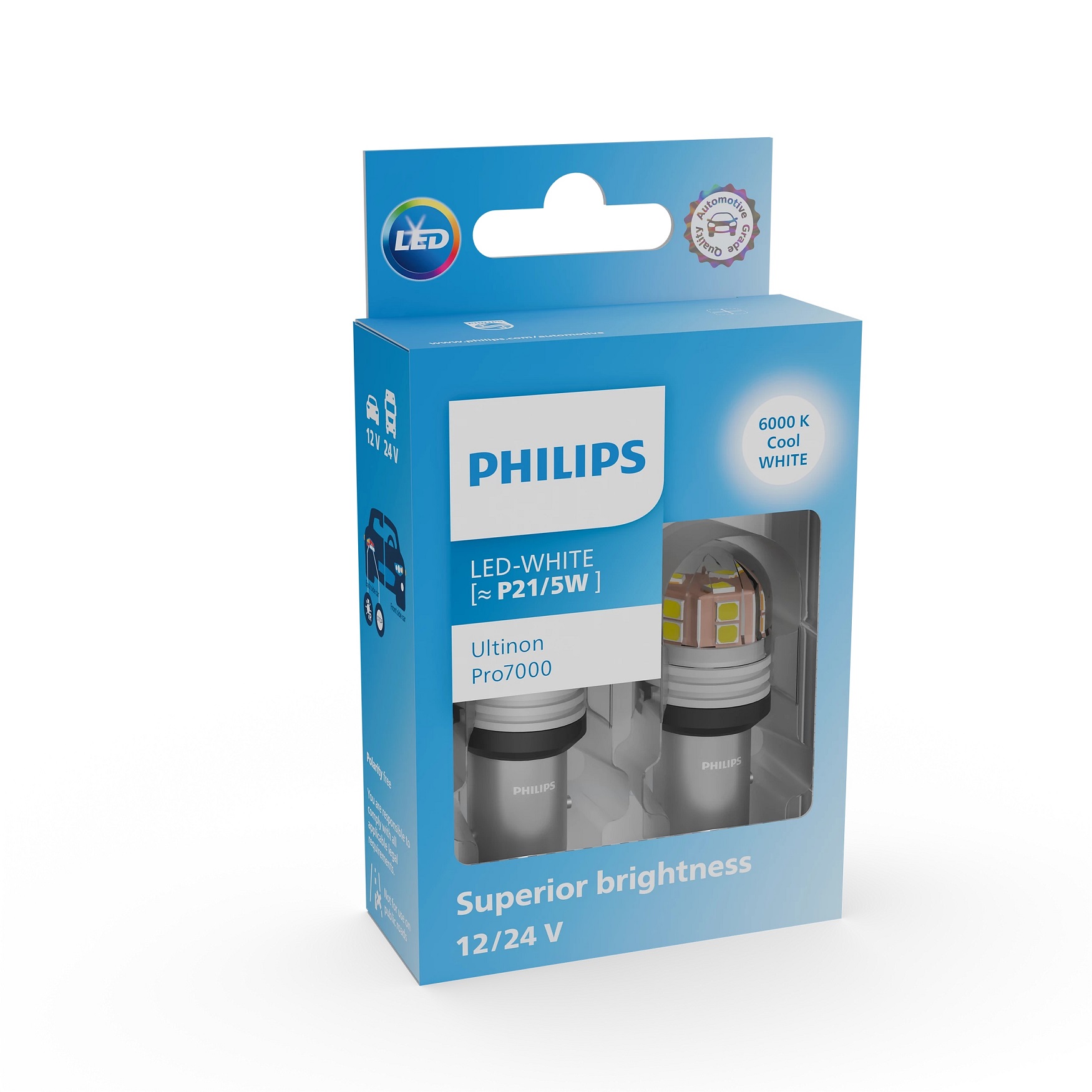 Лампа світлодіодна комплект P21/5W White 12/24V 6000K Ultinon Pro700